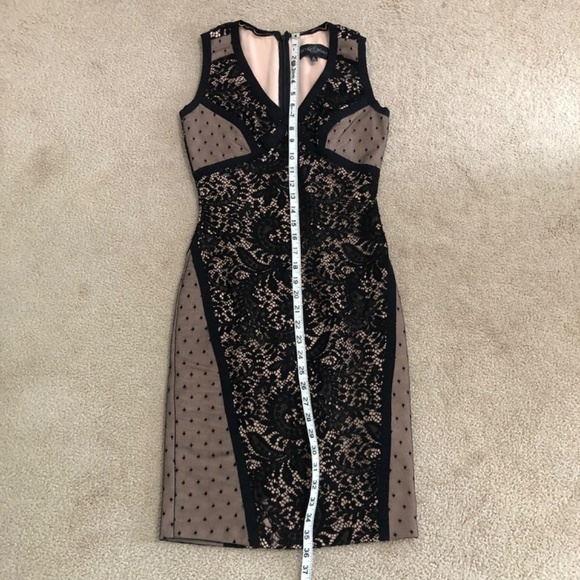 Betsy & Adam Lace Bodycon V Neck Dress Size 2 - Picture 11 of 14